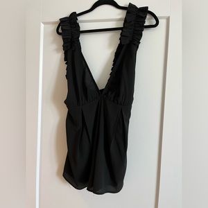 Black Ruffled Romper